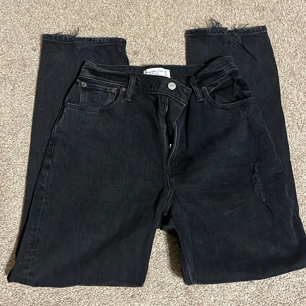 Abercrombie & Fitch black 90s straight ultra high rise jeans